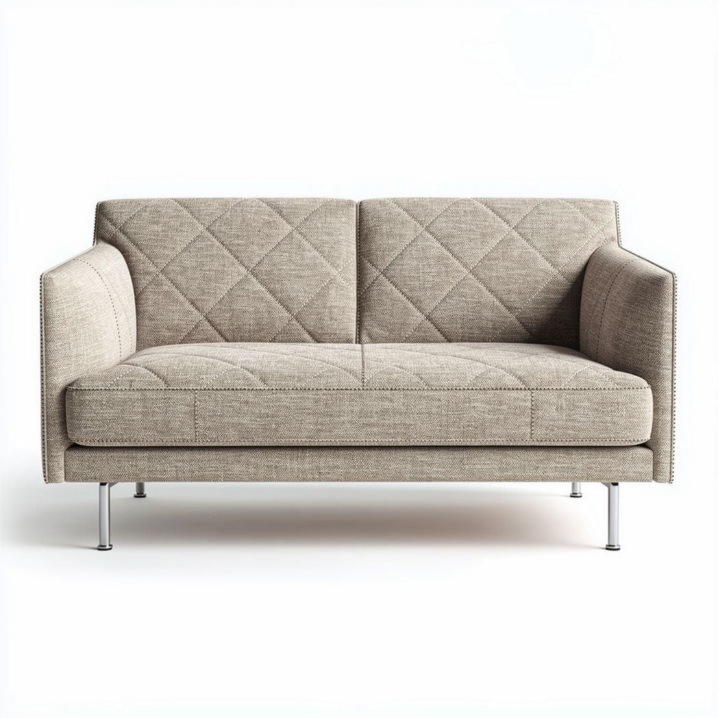 Canapé en tissu beige avec structure métallique dimensions 180 x 90 x 85cm