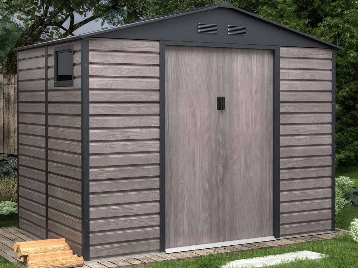 Vente-Unique Cabane de jardin Adelmo L.267 X L.181 X H.221 Cm(Gris)