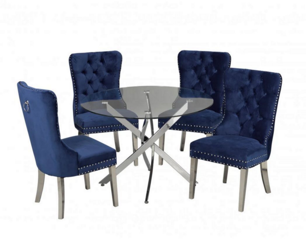 ENSEMBLE DE SALLE À MANGER 5 PIÈCES (Mtl Furniture)(bleu)