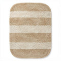 Tapis de bain rectangulaire beige et crème 50 x 70 x 2 cm en polyester