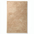 Tapis de bain beige en polyester 70 x 50 x 2cm avec motifs géométriques