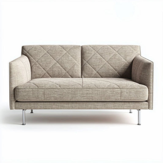 Canapé en tissu beige avec structure métallique dimensions 180 x 90 x 85cm