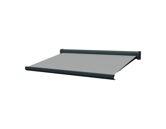 brico dépôt Store banne motorisé avec cassette L. 300 x H. 25 cm x L. 400 cm Gris(Gris/Noir)