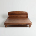 Lit en bois massif de couleur marron pour chambre à coucher dimensions 210 x 180 x 30cm