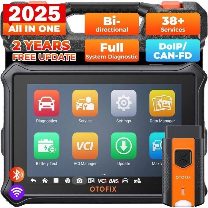 Otofix D1 Lite Diagnostic Auto Scanner avec outil d'analyse de contrôle bidirectionnel Tous les diagnostics du système en français(Noir/Orange)