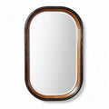 Miroir rectangulaire en bois foncé 80 x 50 x 3cm pour décoration intérieure