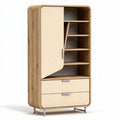 Armoire en bois avec porte coulissante beige dimensions 80 x 40 x 180cm