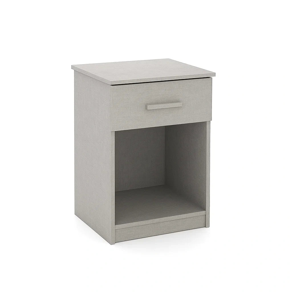 Table de chevet en bois aggloméré gris avec tiroir 45x34x60 cm(Gris)