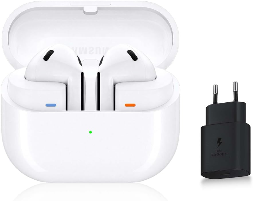 Samsung Galaxy Buds3, Écouteurs sans Fil, Réduction Active de Bruit, Bluetooth, Blanc, Audio 360, Galaxy AI, Chargeur Secteur Inclus, (Version FR)(Blanc)