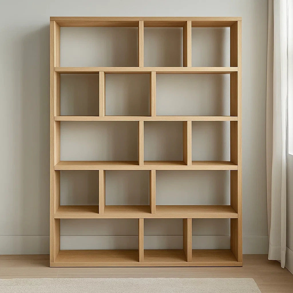 Bibliothèques en chêne clair avec 15 compartiments 180x150x35 cm(Chêne clair)