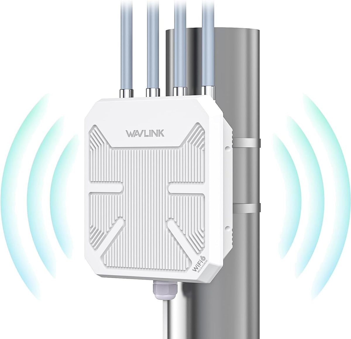 Répéteur WiFi 6 Mesh Exterieur Longue Portée AX3000, WN573HX3 Outdoor Bi-Bande Gigabit Point d'Accès PoE/Amplificateur WiFi sans Fil Puissant (4x8dBi Antennes, Étanche IP67, MU-MIMO, 256 Appareils)(Blanc)