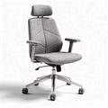 Chaise de bureau ergonomique en tissu gris avec accoudoirs et dossier réglable 60 x 60 x 100cm