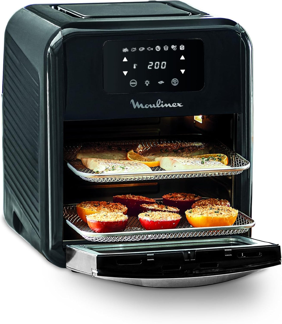Moulinex Easy Fry air fryer, multicuiseur et four, 15 L, 9 programmes, friteuse sans huile, 3 niveaux de cuisson, compact, extra crisp, noir, AL556DF0(Format four 11L)