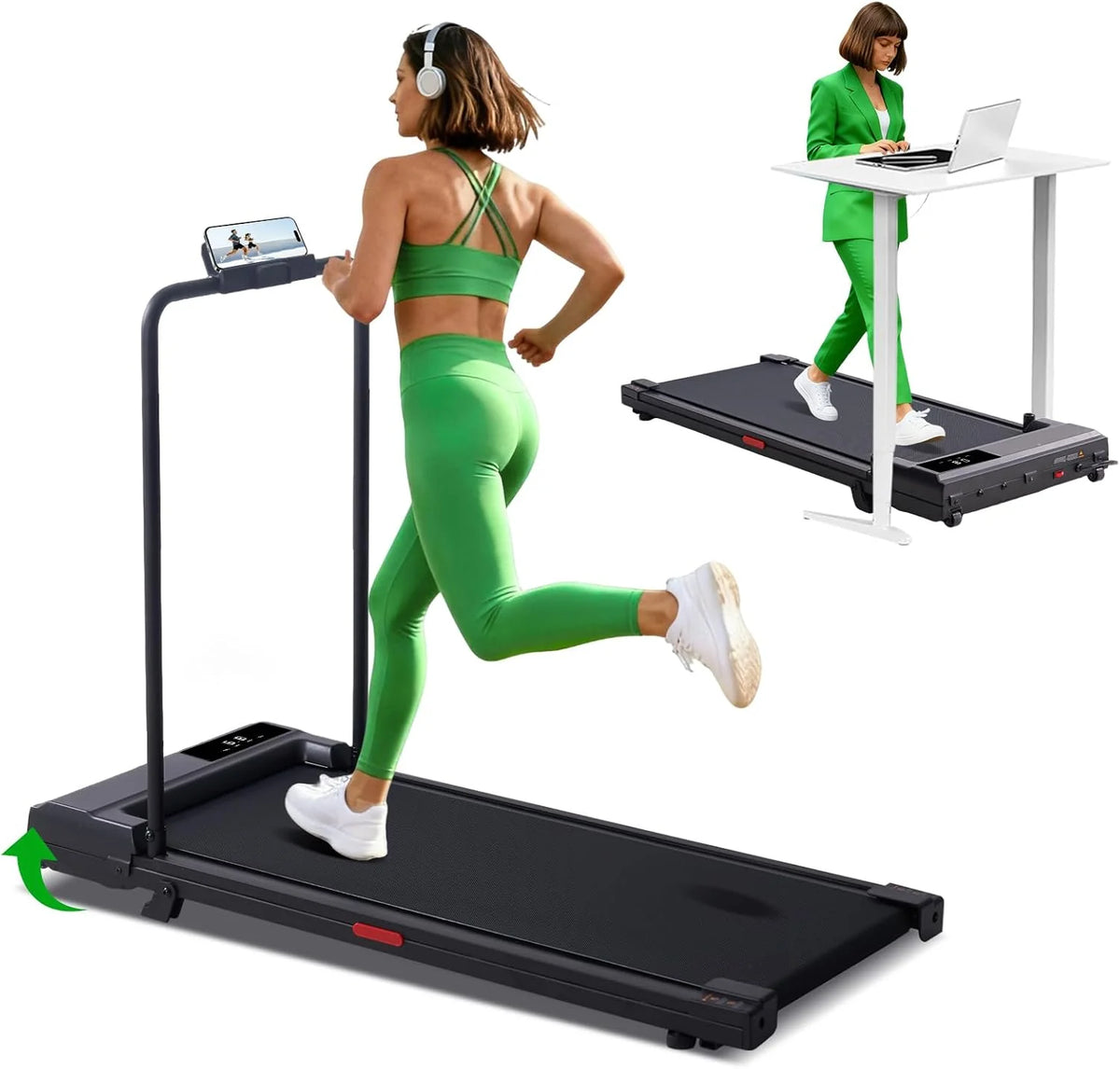 Tapis de marche incliné avec barre(Black A)