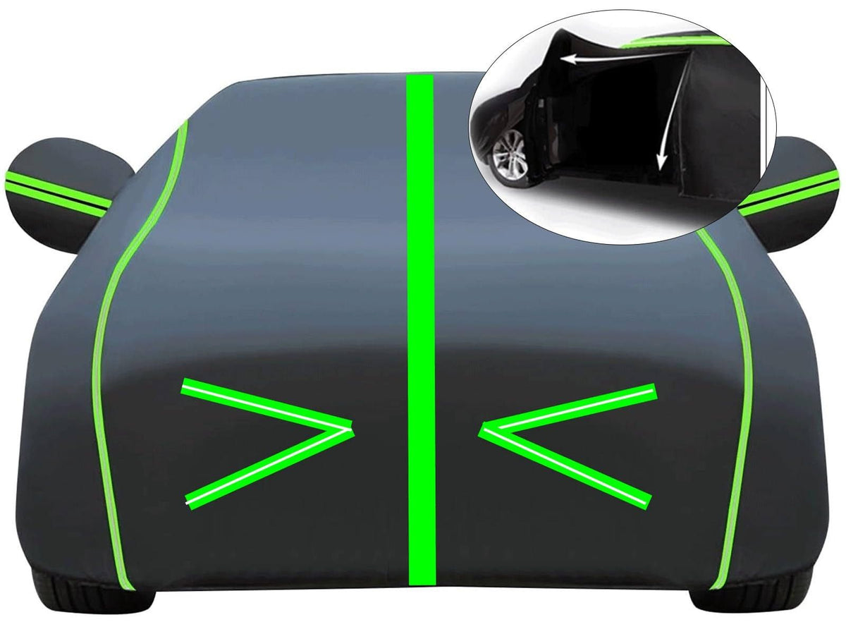 Bâche Voiture Extérieur Anti Grêle pour Dacia Duster (2018-2024), Housse de Protection Imperméable à l'eau, Anti-UV, Respirante, Résistant à la(Noir/Vert)