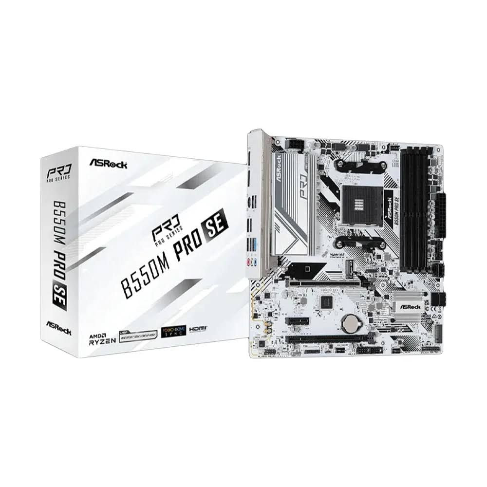 Asrock B550M Pro SE nouvelle carte mère B550 AMD PRO565 Socket AM4 DDR4 128GB PCI-E 4.0 M.2 SATA III(Noir/Blanc)