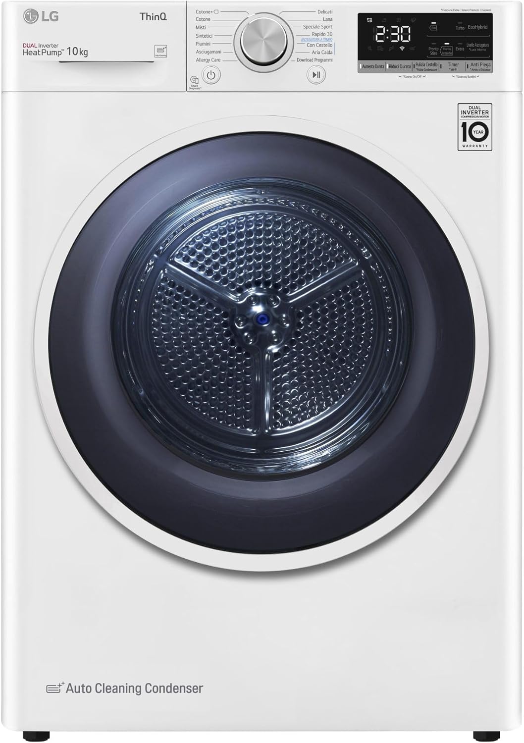 LG Sèche-linge 10 kg classe A, pompe à chaleur couleur blanc - RH10V9AV4W(Blanc)
