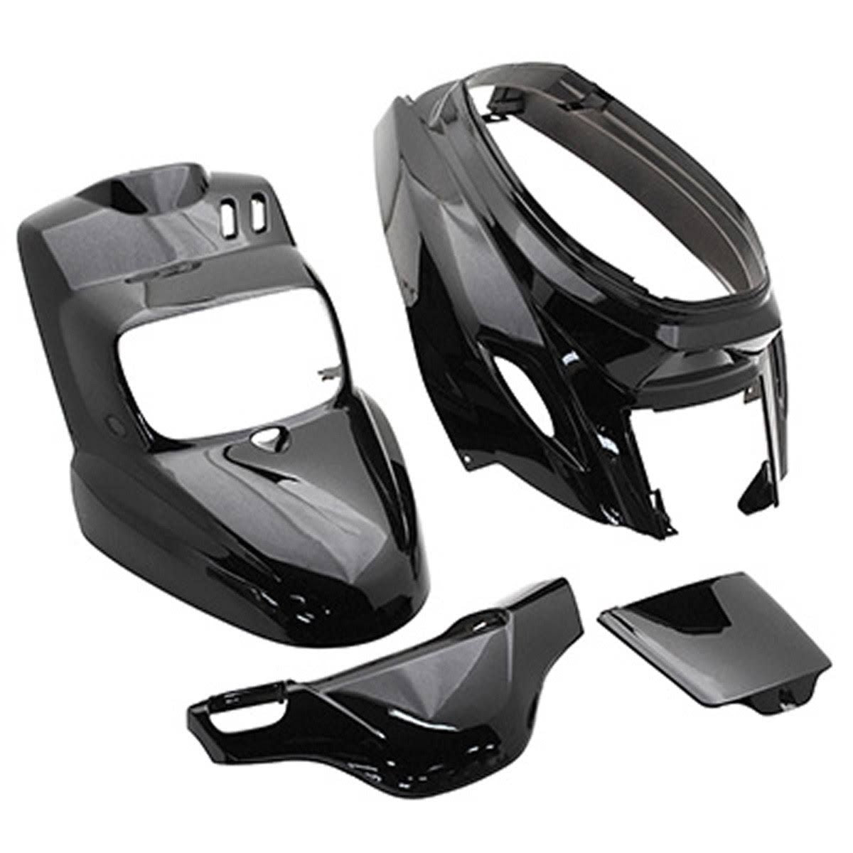 replay Kit carénages scooter MBK 50 Booster/Yamaha 50 BWS après 2004 Noir brillant(Noir)
